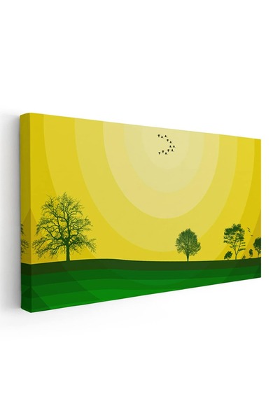 Tablou Canvas Tablou peisaj campie cu copaci, cod 5480