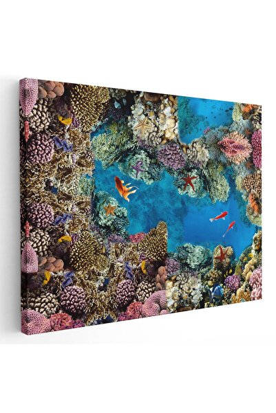 Tablou Canvas Tablou peisaj subacvatic recif de corali pesti, cod 1724