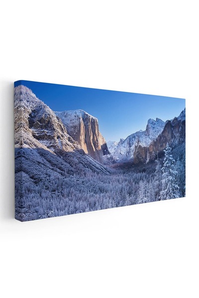 Tablou Canvas Tablou peisaj munte brazi iarna, cod 3034