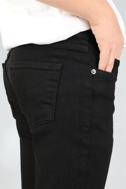 Stilova Boys' Double-Sided Adjustable Waist Straight-Leg Black Stretch Jeans with Pockets
