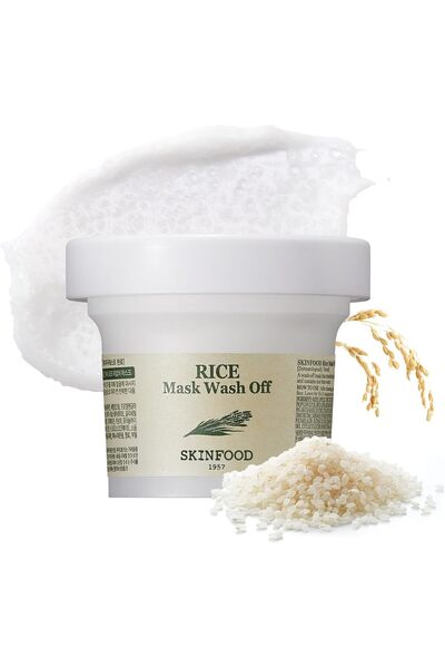 SKINFOOD قناع تقشير ناعم من سكين فود بالأرز، قابل للغسل، 100 غرام