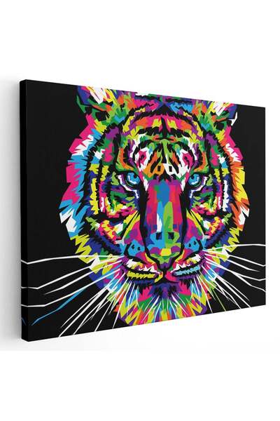 Tablou Canvas Tablou portret tigru multicolor, cod 5273