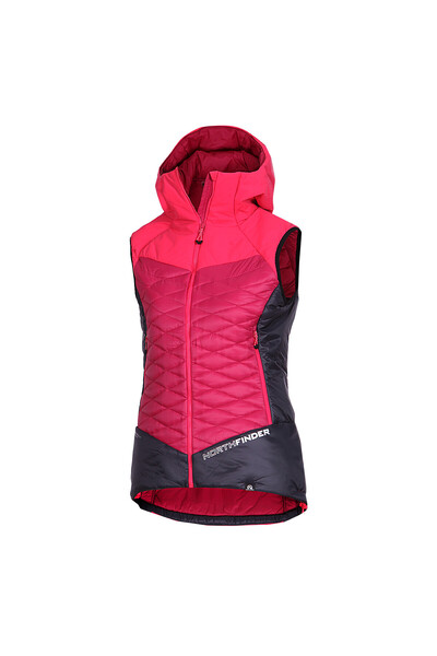 NORTHFINDER Women's insulating ski-touring vest Primaloft® JAVOROVA 1 cherryblack