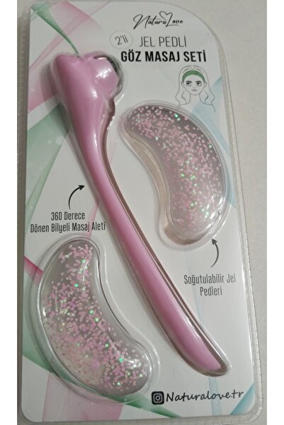 Naturalove Jel Pedli Gözaltı Metal Bilyeli Göz Masaj Aleti Seti