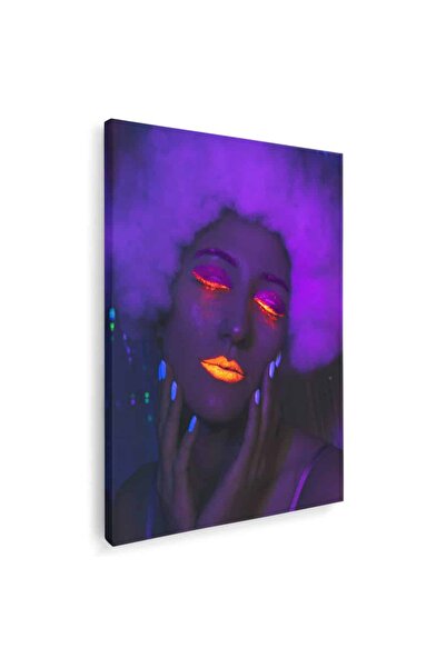 Tablou Canvas Tablou portret femeie cu machiaj neon, cod 4316