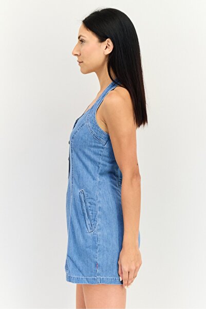 Levi's Women Washed Sleeveless Jumpsuit, Light Blue