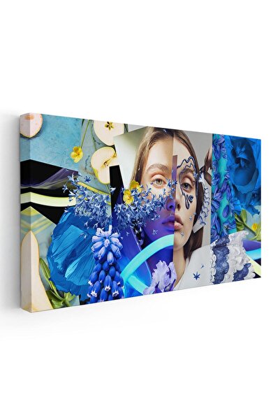 Tablou Canvas Tablou colaj femeie cu flori, cod 1861