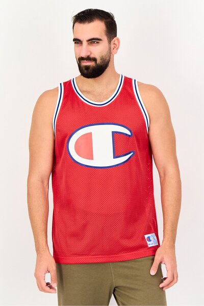 Champion Men Sportswear Fit Sleeveless Basket Ball Jersey, Red