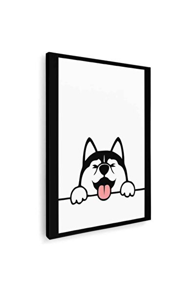 Tablou Canvas Tablou ilustratie caine cu limba scoasa, cod 5240