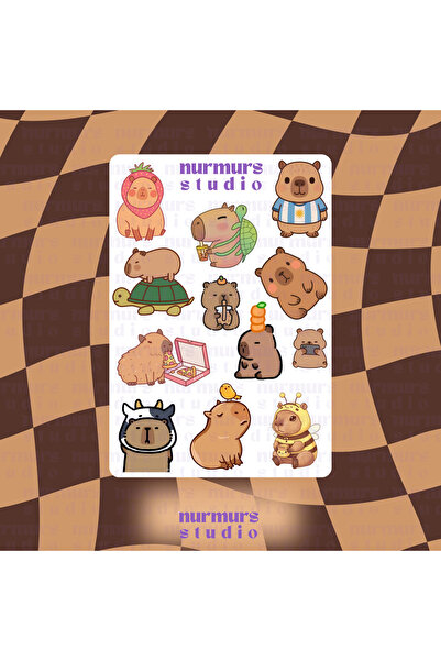 Nurmurs Capybara kapibara sticker sayfası
