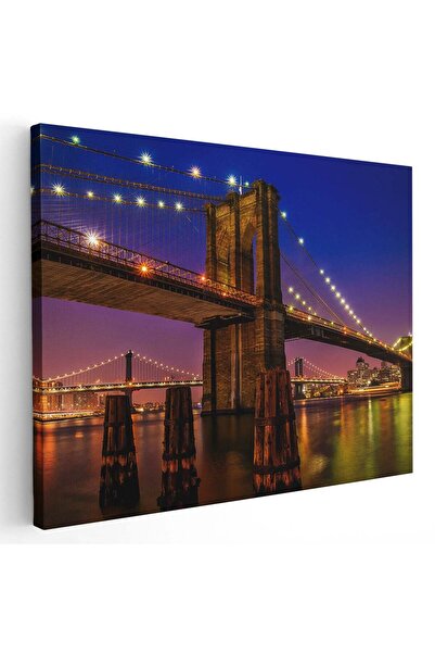 Tablou Canvas Tablou podul Brooklyn noaptea New York, cod 4436