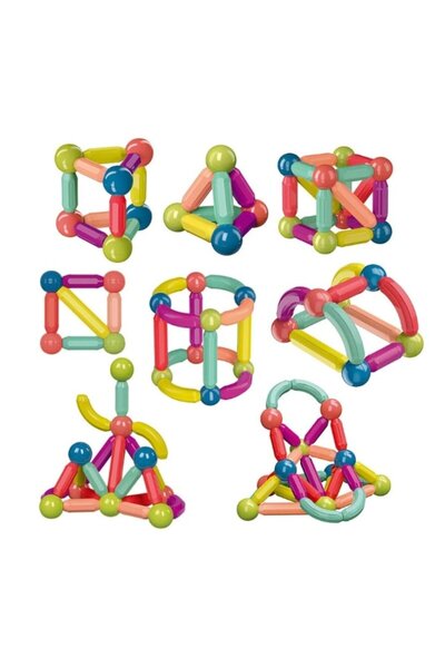 OEM Building set with 128 magnetic pieces for children, Magnetic Sticks, Multicolor
