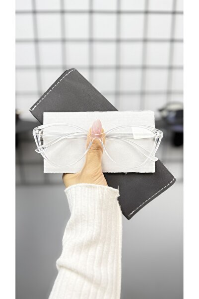 LOOKUP NEW Cat Eye 56 Ekartman Bone Transparent Women Men Unisex Blue Light Protection Screen Glasses Eyewear