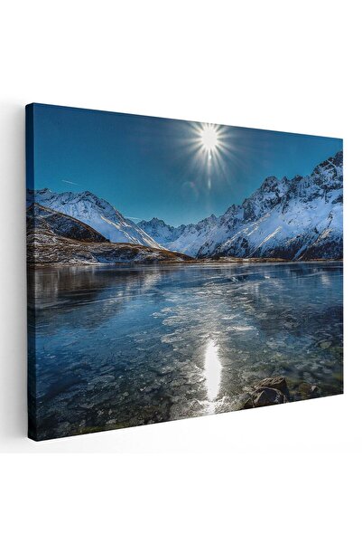 Tablou Canvas Tablou peisaj munte lac iarna, cod 2739