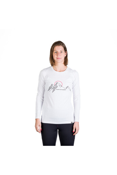 NORTHFINDER Tricou turist pentru femei din bumbac SHARI alb