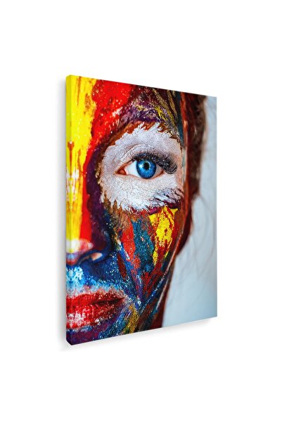 Tablou Canvas portret femeie face painting multicolor, cod 1308