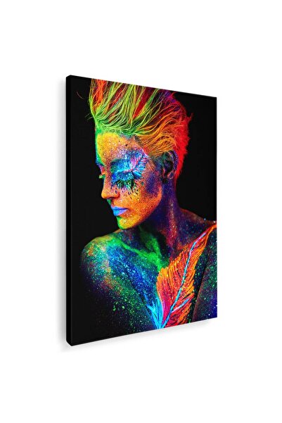 Tablou Canvas Tablou portret femeie cu machiaj multicolor, cod 4303