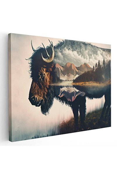 Tablou Canvas Tablou zimbru si peisaje munte brazi, cod 1660