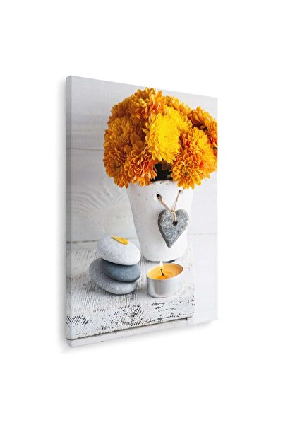 Tablou Canvas Tablou ghiveci crizanteme galbene, cod 2680