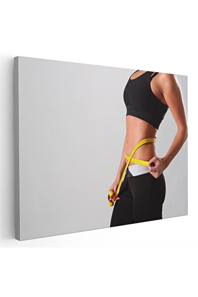 Tablou Canvas Tablou femeie masurandu-si talia, cod 3288
