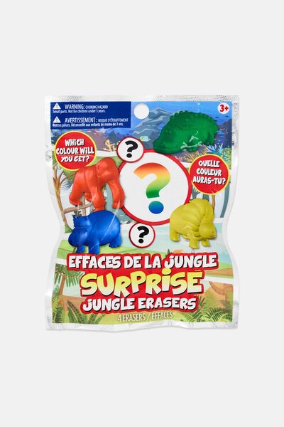 Danawares 4 Pcs Surprise Jungle Animal Erasers