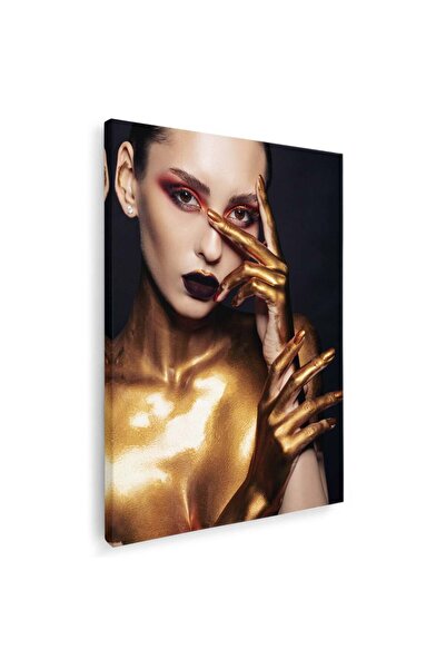 Tablou Canvas Machiaj auriu creativ tablou portret, cod 2593