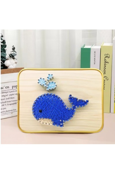 BALIM ÖRGÜ EVİ Çocuklar için flografi seti Balina 15 x 20 cm