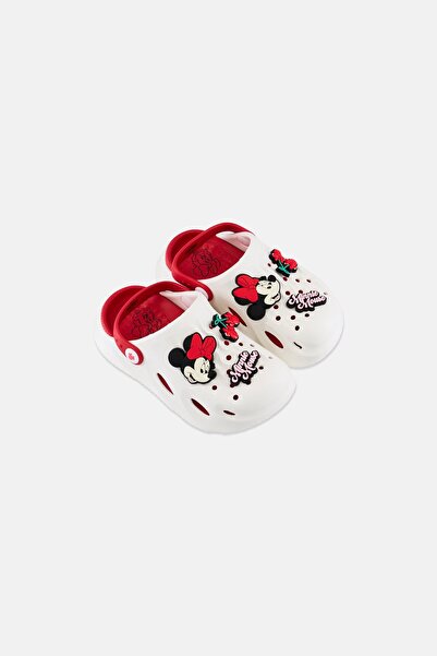 Disney Kids Girl Minnie Mouse Slingback Clogs, White