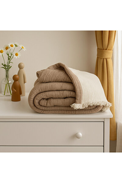 Tasarım HB&Victory Муслин 100% памук 6-слоен кафяв юрган 240x230 см.