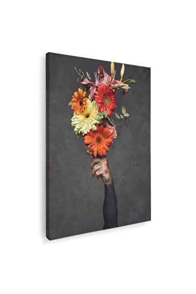 Tablou Canvas Tablou mana cu buchet flori variate, cod 2682