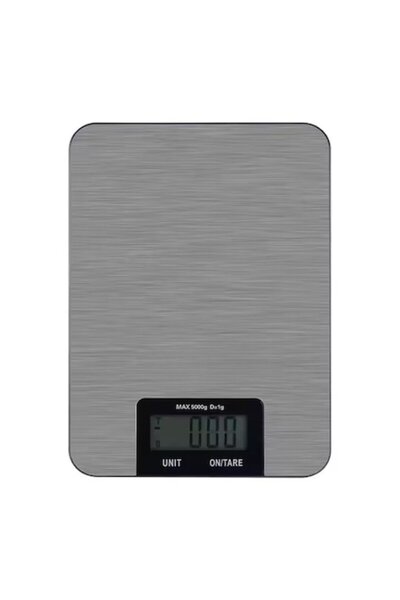 Deliny Electronic Kitchen Scale, 5000G, Stainless Steel Portable Design, Silver