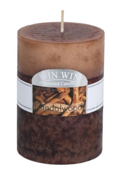 DavidaHome Lumanare cilindrica parfumata, tip coloana, 10 x 7 cm, maro