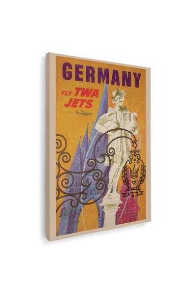 Tablou Canvas Tablou Germany Fly TWA Jets vintage, cod 5426