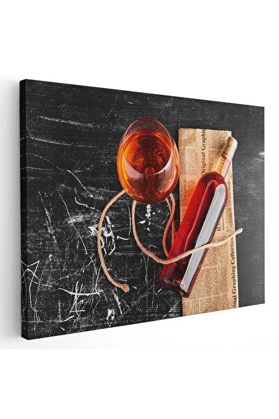 Tablou Canvas Tablou pahar si sticla cu vin, cod 4040