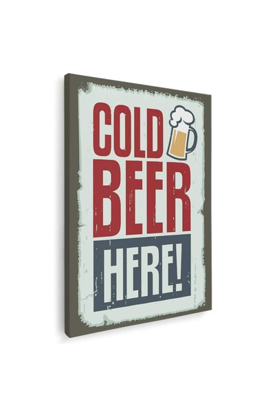 Tablou Canvas Cold Beer Here vintage, cod 3964