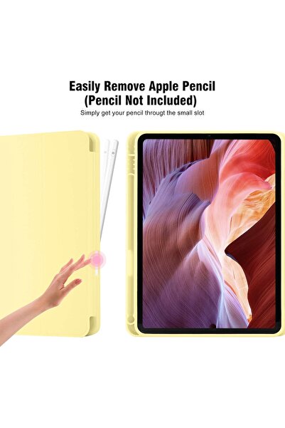 Generic Palkitsee iPad 10th Generation Case 2022, 10.9 Inch, Yellow, Auto Wake/Sleep, Stand Case, Pencil Hol