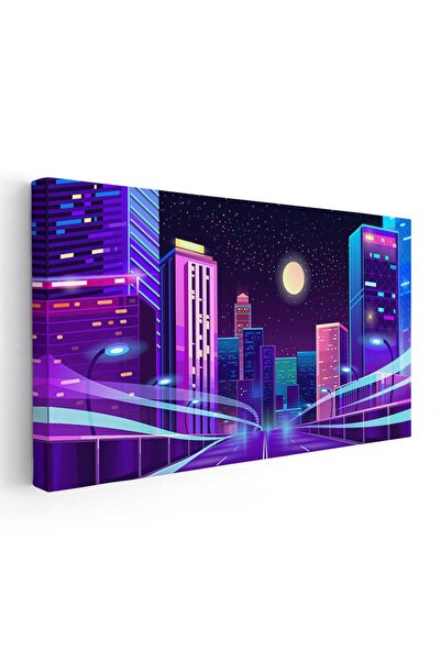 Tablou Canvas Tablou peisaj urban nocturn cladiri moderne, cod 5489