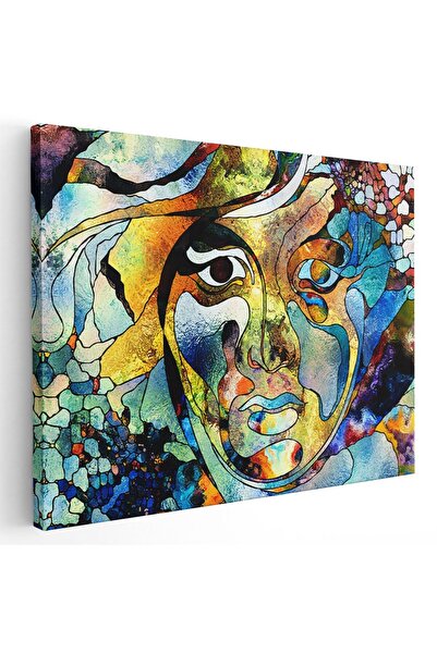 Tablou Canvas Tablou portret femeie forme abstracte, cod 1956