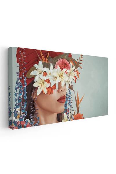 Tablou Canvas Tablou colaj femeie cu crini pe ochi, cod 1869