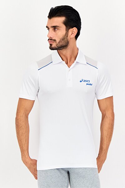 Asics Men Sportswear Fit Brand Logo Short Sleeve Padel Polo Shirt, White