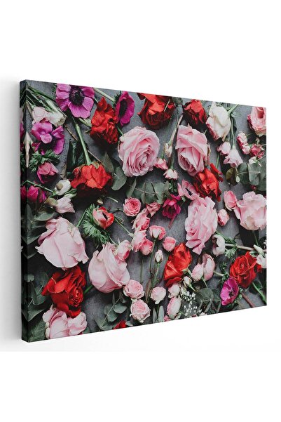 Tablou Canvas Tablou flori trandafiri roz si rosii, cod 2674