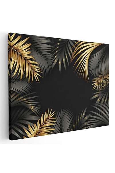 Tablou Canvas Frunze aurii tropicale tablou, cod 2589