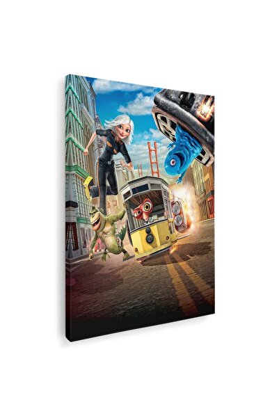 Tablou Canvas MonÈ™tri contra extratereÈ™tri desene animate, cod 4812