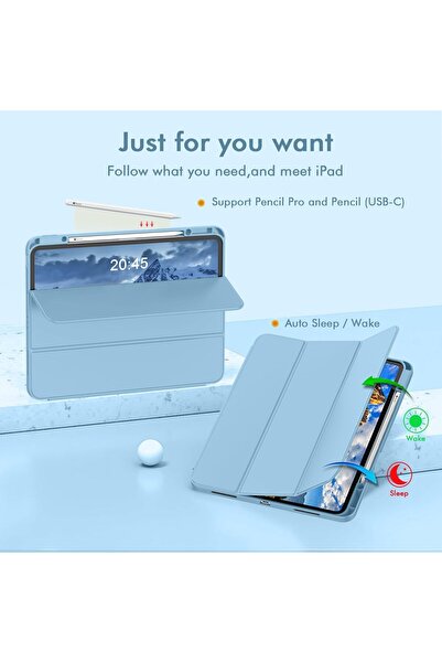 Generic Elterazone New iPad Pro 13 Inch Case M4 (2024, 7th Gen) with Pencil Holder, Smart Case with Touch ID