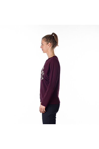 NORTHFINDER Women's loose-fit T-shirt with a print and a high proportion of BEVERLY cotton winemelange