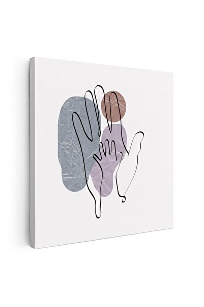 Tablou Canvas Tablou Boho minimalism maini parinte, copil, maro, mov, cod 1288