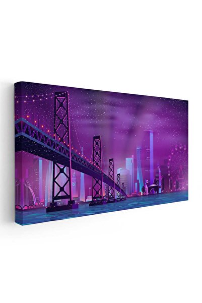 Tablou Canvas Tablou peisaj urban nocturn pod cladiri moderne, cod 5486