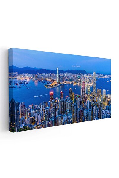 Tablou Canvas Tablou vedere panoramica Hong Kong China, cod 4533