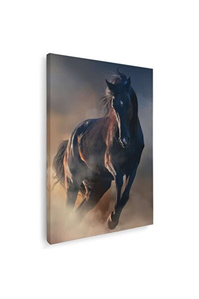 Tablou Canvas Tablou cal brun roscat (murg) alergand prin praf, cod 3054