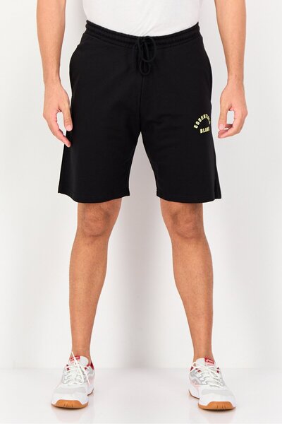 BLANK ESSENTIALS Men Brand Logo Basic Shorts, Black